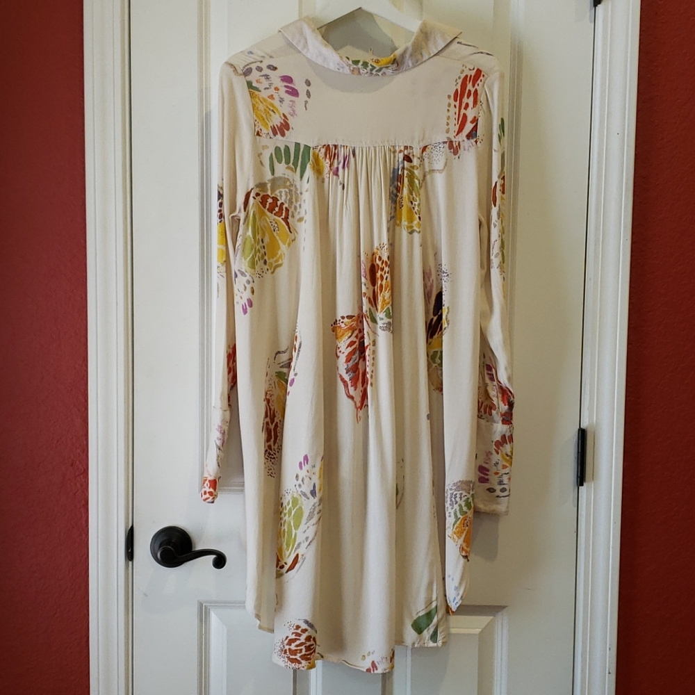 FREE PEOPLE Ivory Field of Butterflies Tunic. sz XS - Picture 6 of 16